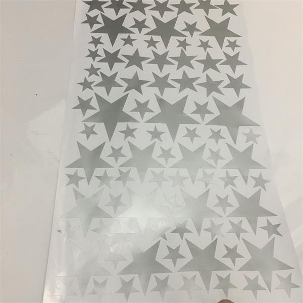 163 stk blandet størrelse 3-9cm tegneserie svarte stjerner veggklistremerker til låve babyrom tapet hjemmeinnredning selvklebende pvc veggdekor: Sølv