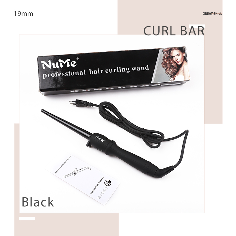 19mm Cone Conical Hair Curler LCD Display Ceramic Hair pear flower Waver curling iron rizador de cabello hair tools