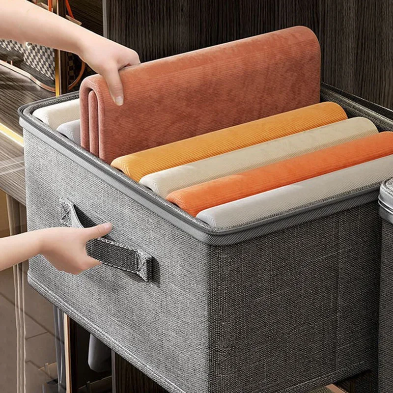 Boîte de rangement pour vêtements avec fermeture éclair, sac de rangement pliable de grande capacité pour vêtements et couettes, organisateur de garde-robe, boîte de rangement pour sous-vêtements