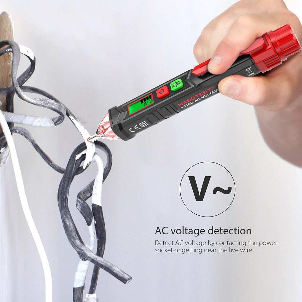 Elektrische Indicator 12V/48V ~ 1000V Socket Muur Stopcontact Voltage Detector Sensor Tester Pen led Licht Met Geluid Licht Alarm