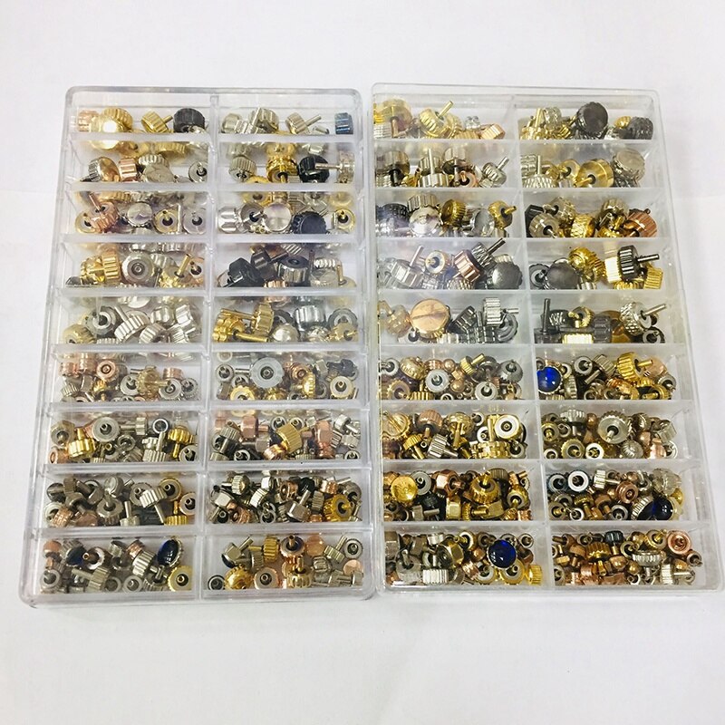 Klockkrona klockhuvud klockdelar för armbandsur delar e platt huvud klocktillbehör reparationsverktygssats för klocktillverkare