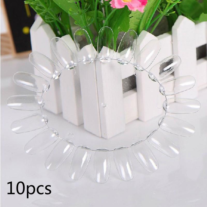 Ongle Art pointe cosmétique pratique ronde roue vernis acrylique Nail Art acrylique faux conseils pratique affichage roue ronde bricolage outil à ongles: 10pcs Transparent