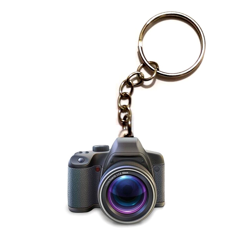 QiYuFang Black Camera Acrylic Chain Keychain Car Keyring Men Bag Women Key Ring Keychains Cameras Keyrings Toy Xmas Friend