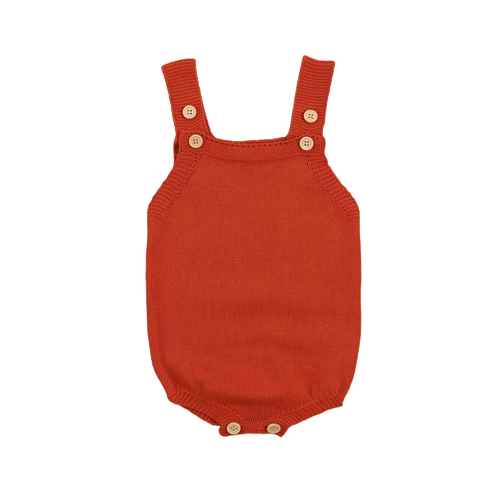 Baby Baby Jongens Meisjes Trui Gebreide Jumpsuits Comfortabele Mouwloze Schouderriem Bodysuit Een Stuk Pak Voor Peuter: Oranje / 3M