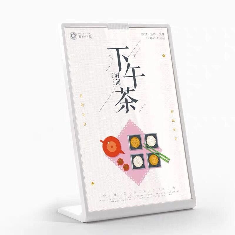 A4 Plastic T / L Shape Table Sign Holder Menu Sign Holder Stands For Tables Restaurants Sign Board for Stores: A4 L White
