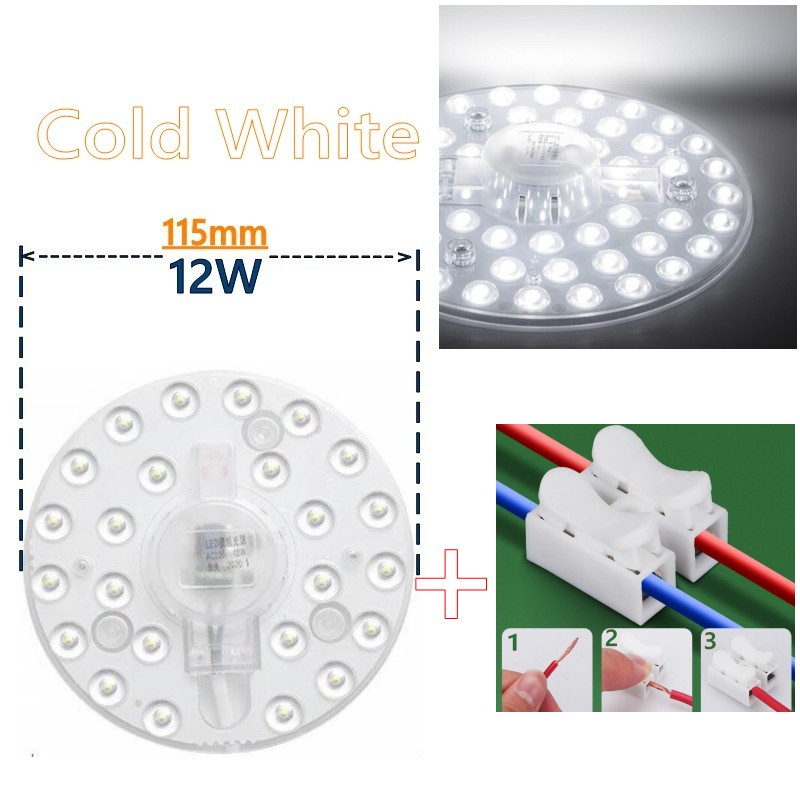 PANEL circular de luz LED SMD, tablero de lámpara circular de techo, 50W, 36W, 24W, 18W, 12W, CA 220V, 230V, 240V: Azul