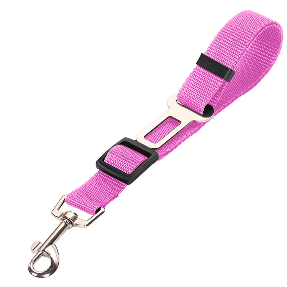 Verstelbare Pet Autogordel Puppy Kitten Voertuig Beveiliging Harness Leash Kat Hond Autogordel Reizen Tractie Riem Lood clip: Roze