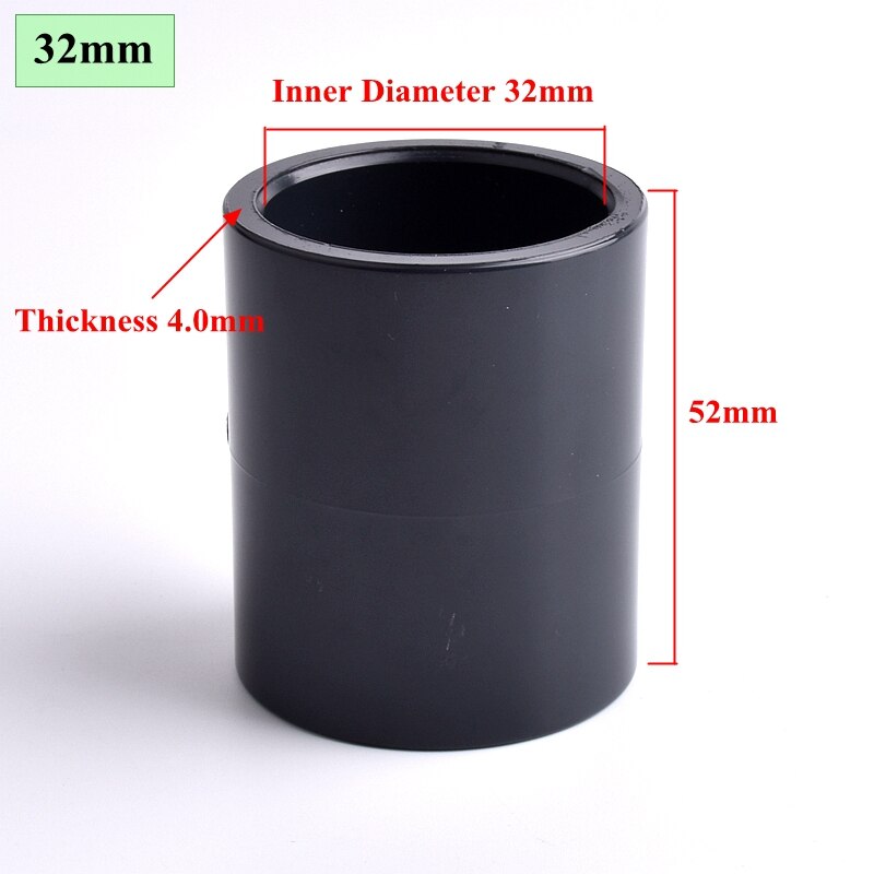 Inner Diameter 20~63mm UPVC Pipe Straight Connector Irrigation System Hydroponics Planting Frame Plastic Socket Joint: 5pcs / Inner Dia 32mm