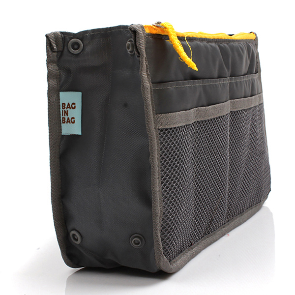 Multi kleuren tas in tas make-up handtas organisator insert handtas multifunctionele dames cosmetische/reistassen: Dark Gray