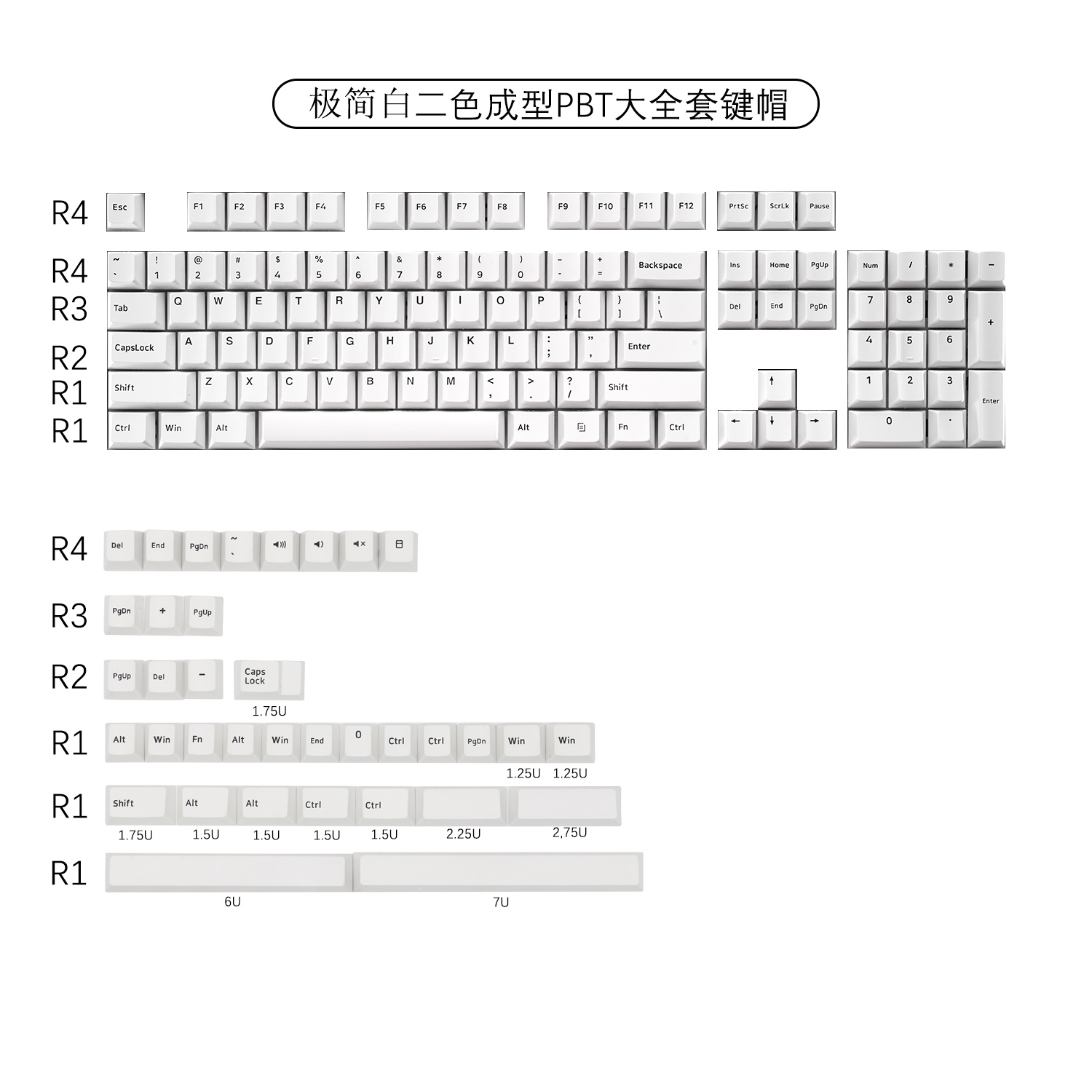 139 Keys PBT Keycap Copy GMK WOB/BOW Cherry Profile Double Shot Keycaps For GMMK iKBC Mechanical Gaming Keyboard: Bow