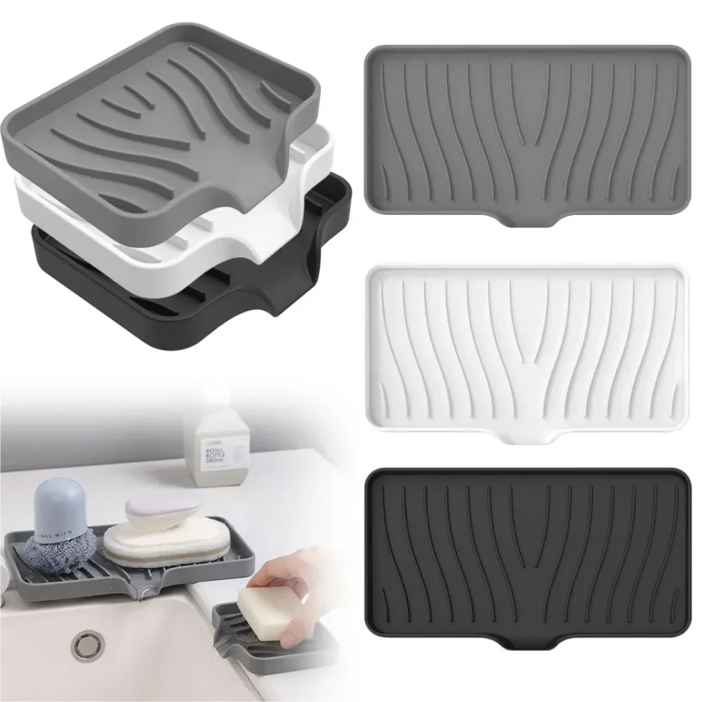 1-Pack Silikon Ablauf Seife Kasten Küche Schlecht Anti-Unterhose Waschbecken Tablett Kreative Waschen Tisch Seife Tablett Kostenloser schlagen ablauf Gestell