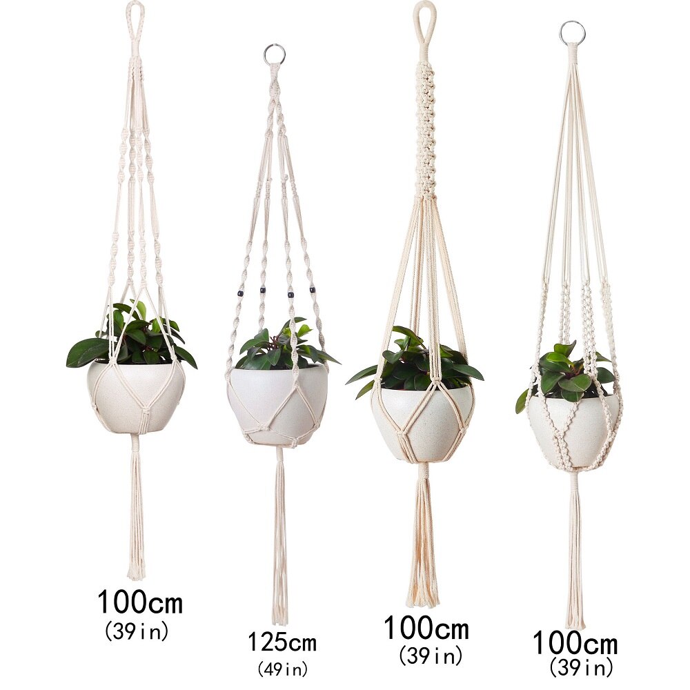 Plant Handgemaakte Macrame Plant Hanger Bloempot Haak Planter Hanger Muur Decor Binnenplaats Tuin Opknoping Mand Room Decor