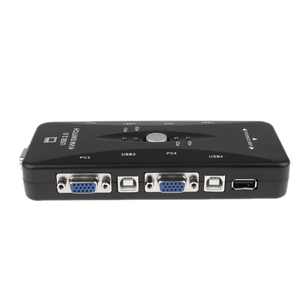 Kvm Switch Box 4 Poort Adapter Controle Tot 4 Computers Monitor Svga Vga