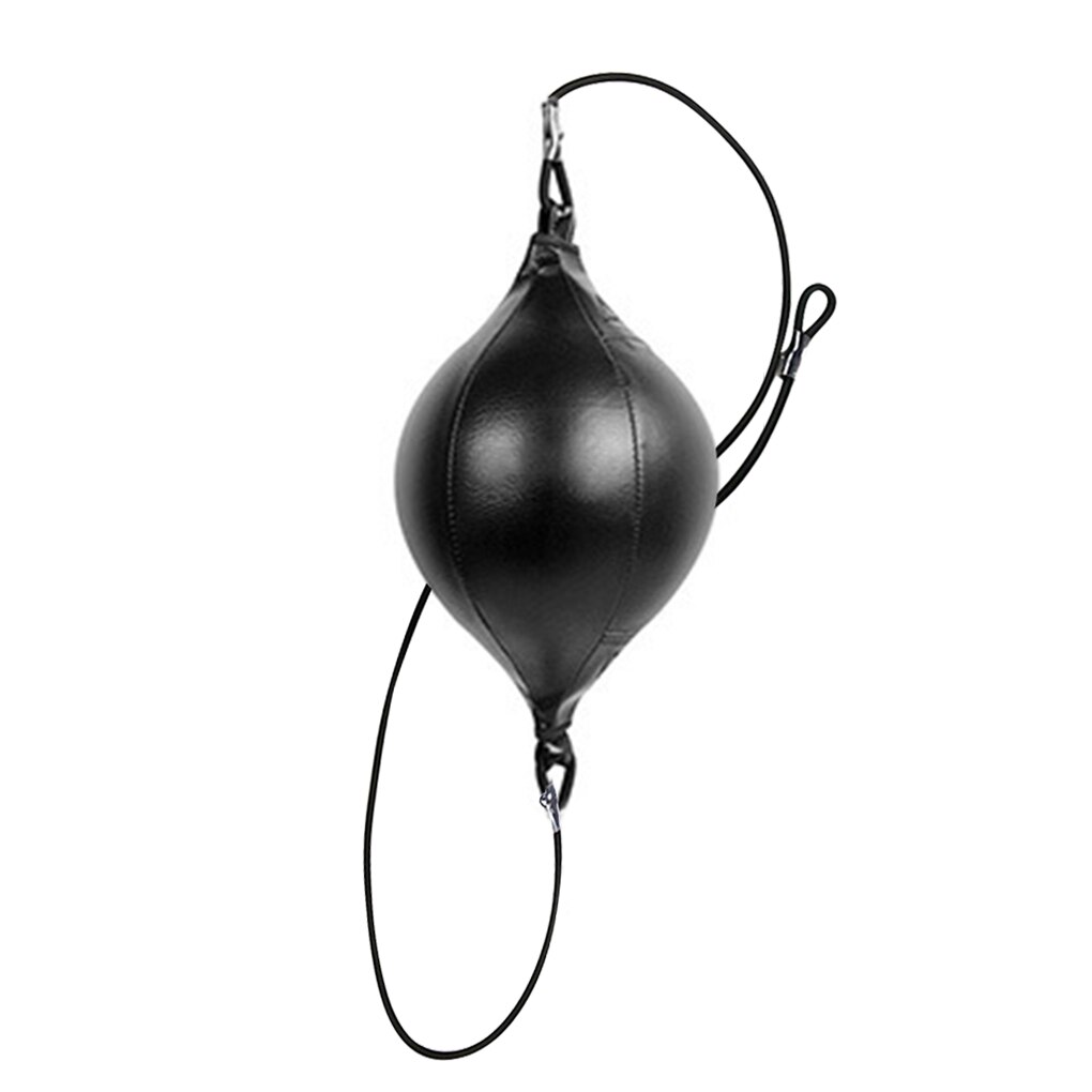PU Leather Boxing Punching Bag Pear Boxing Bag Inflatable Boxing Speed Bag Double End Training Reflex Speed Balls: Black