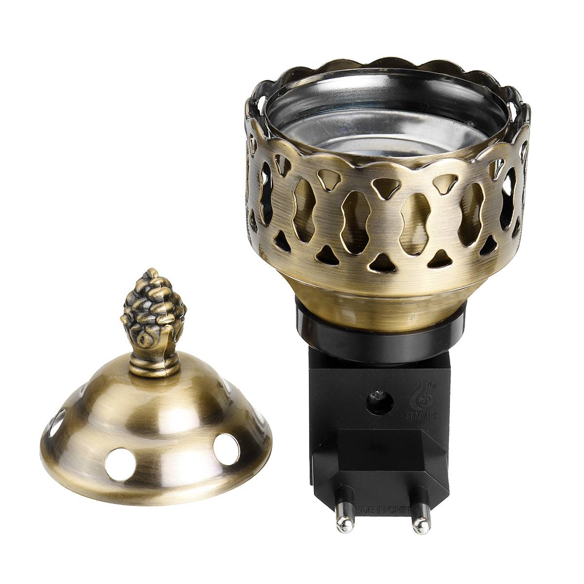 Wiht UK/EU Plug Portable Mini Electric Bakhoor Burner Incense Metal Burners Square Pearl incense electric incense burner
