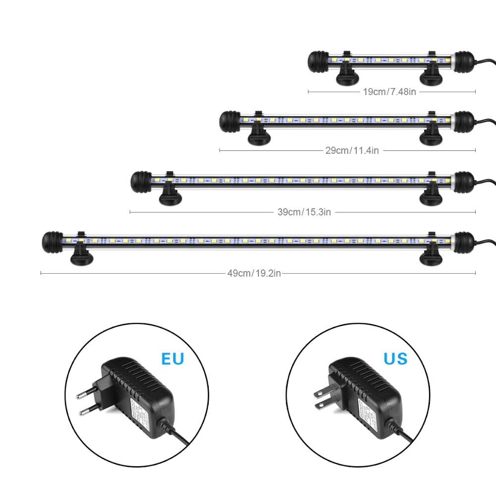Wasserdichte LED-Licht Für Aquarium RGB Aquarium Licht Unterwasser LED Bar Lampe 19/29/39/49cm Aquarium Dekoration Pflanzen Beleuchtung
