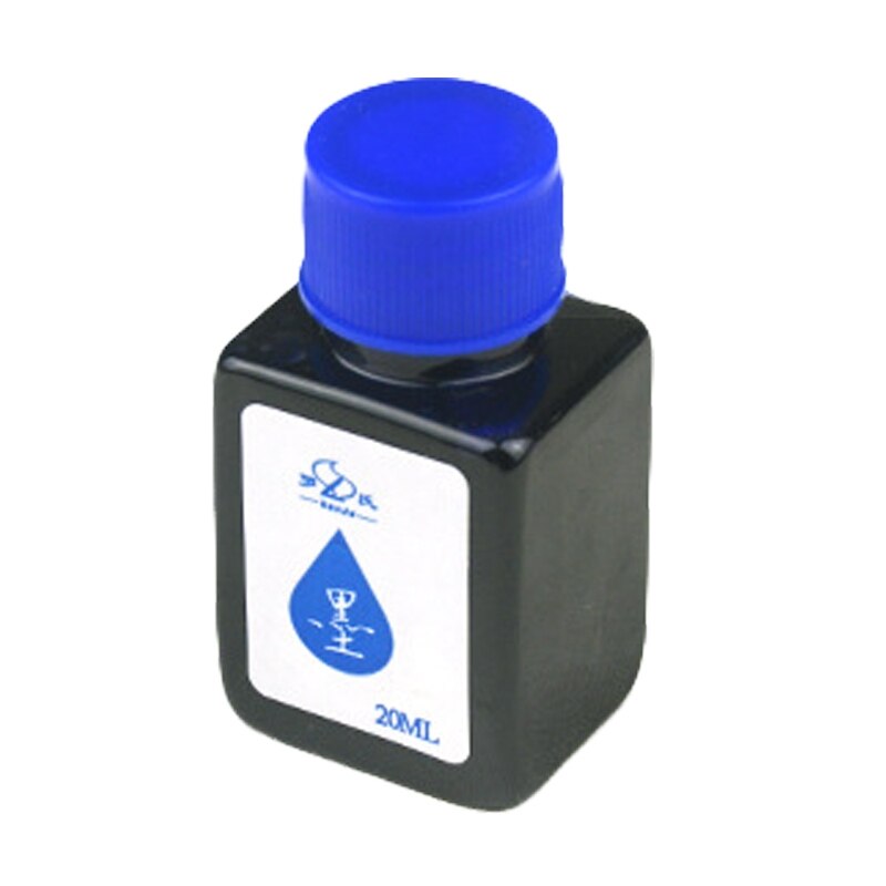 57EC 20ml Calligraphy Ink Bottle Fountain Pen Ink Bottle Black/Blue/Dark Blue Plastic Bottle Lighweight Portable Quick Dry: Pure blue