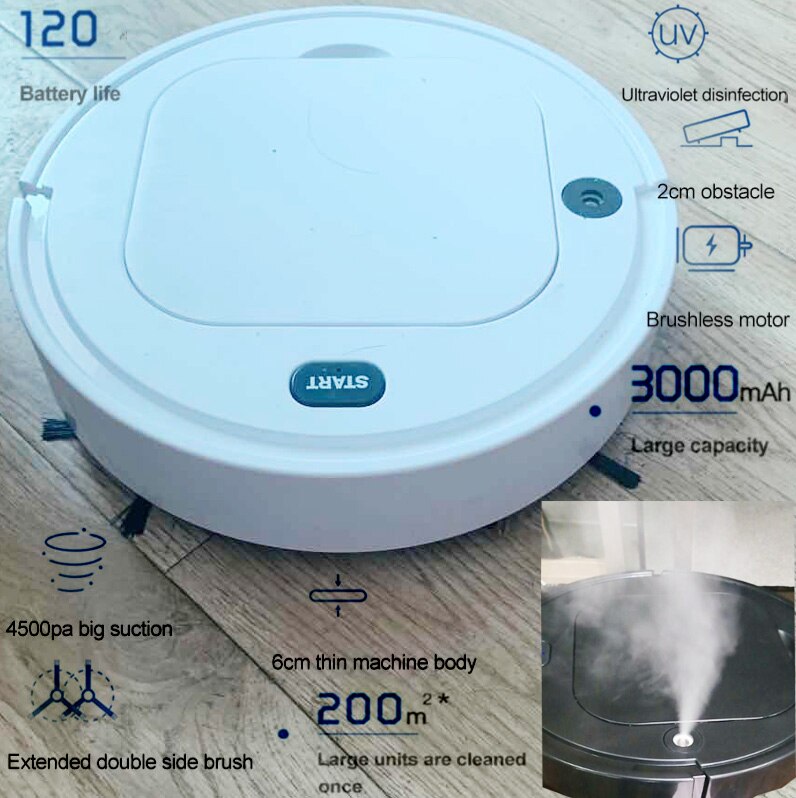 Robot vacuum cleaner smart sweeping robot 4 in1 Multifunction Drag sweep suck Spray humidification sterilization Sweep the floor