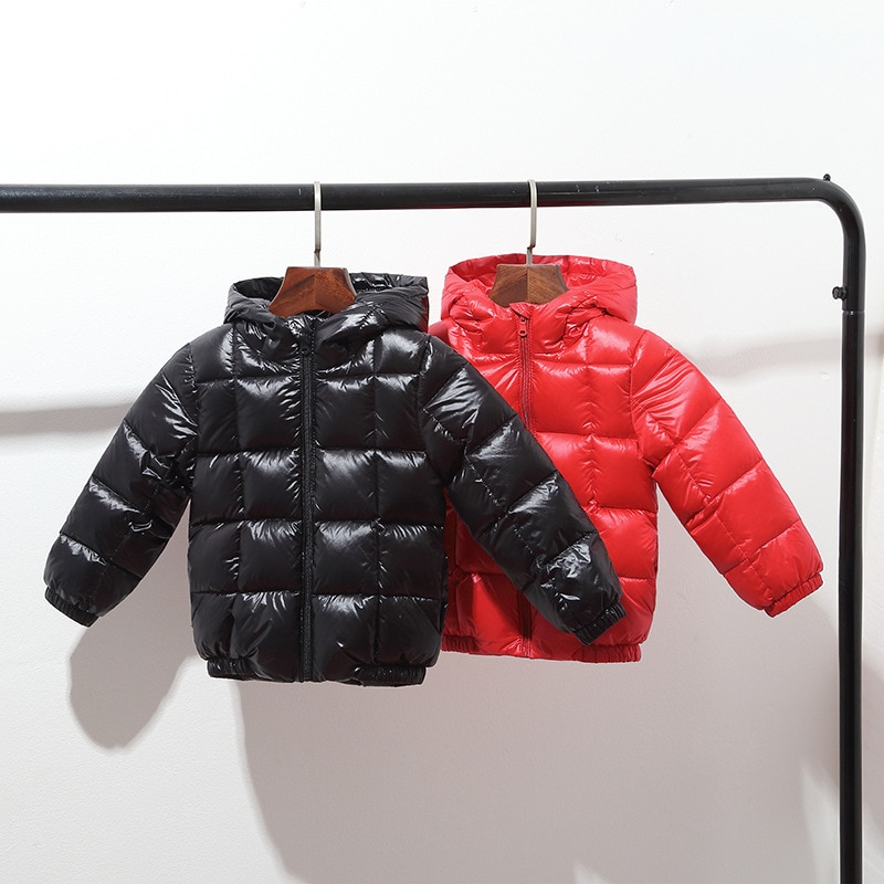 Høst og vinter tykk dunjakke barn gutter og jenter dunfrakk koreansk hettegenser parka