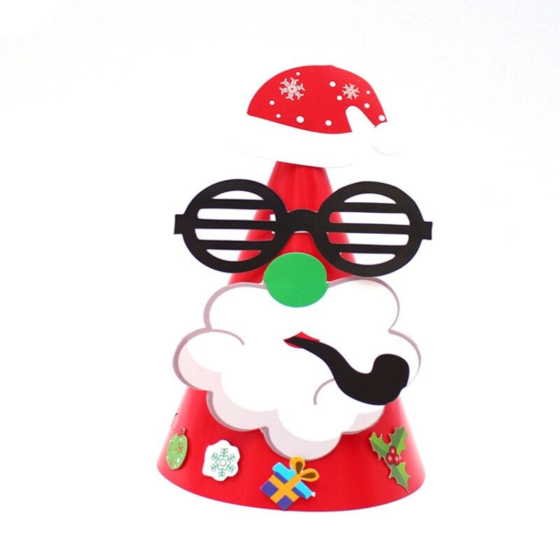 Julpapper hatt glasögon gubbe glasögon ren svart hatt snögubbe rosett träd hatt för vuxna barn