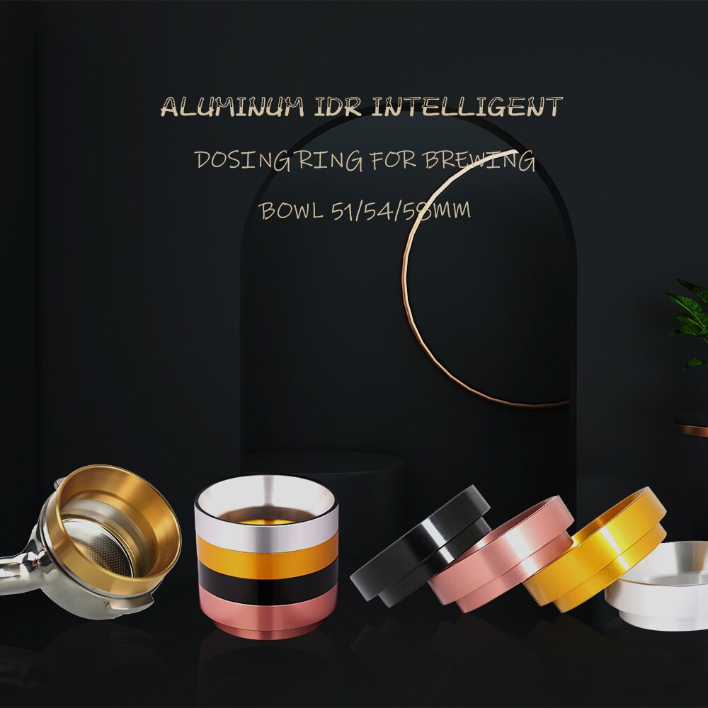 51/54/58mm Coffee Dosing Funnel Aluminum Universal Coffee Dosing Ring Coffee Maker Replacement Accessory Gold Silver Black