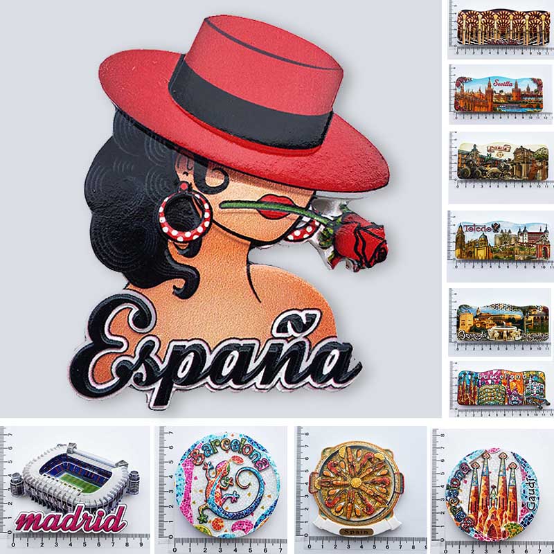 Spanien Madrid Kühlschrank Magneten Tourist Souvenir Cordobam Barcelona Sevilla Toledo Magnetischen Kühlschrank Aufkleber Sammlung
