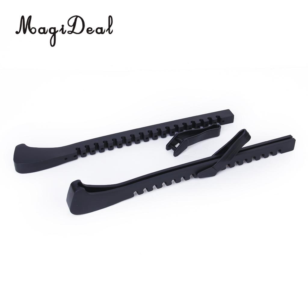 Magideal 1 par svart pvc ishockey skridskoskydd skydd justerbart utomhus landhockey placering skydda skor tillbehör