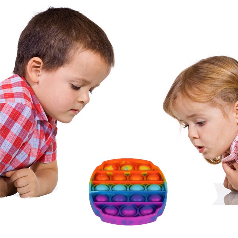 Rainbow Color Luminous Desktop Game Educational Toy Kids Early Learning Sensory Bubble Toys Adult Stress Relief Toys