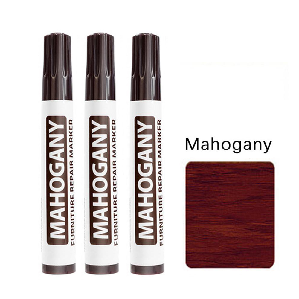 3 Teile/satz Möbel Reparatur Stift Holz Marker für Kratzer Chips und berühren-UPS Wasserdichte Holz Füllstoff für Schränke Tische BöHöhle: Burgunderrot