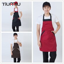 Delantales de Chef para mujer 3 colores de , , tienda de café, panadería, Chef, camarero, limpieza, ropa de trabajo, delantales