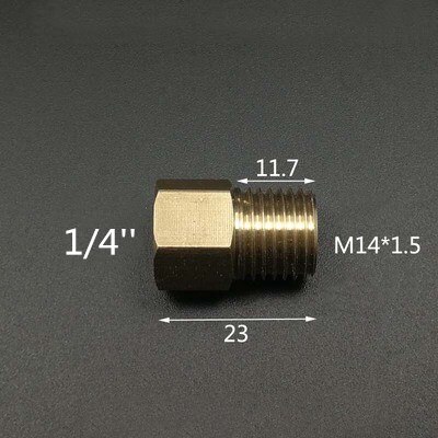 M10x1 M14x1.5 M16x1.5 M18x1.5 M20x1.5 1/8 &#39;&#39;1/4&#39;&#39; 3/8 &#39;&#39;1/2&#39;&#39; Schroefdraad Pneumatische Manometer Conversie Adapter Pijp fittings: MM14x1.5-F02