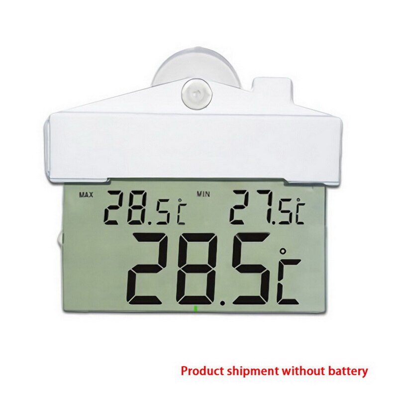 Suction Thermometer LCD Digital Weather Station Wireless Sensor Window Hydrometer Indoor Outdoor Thermometer Temperature: A