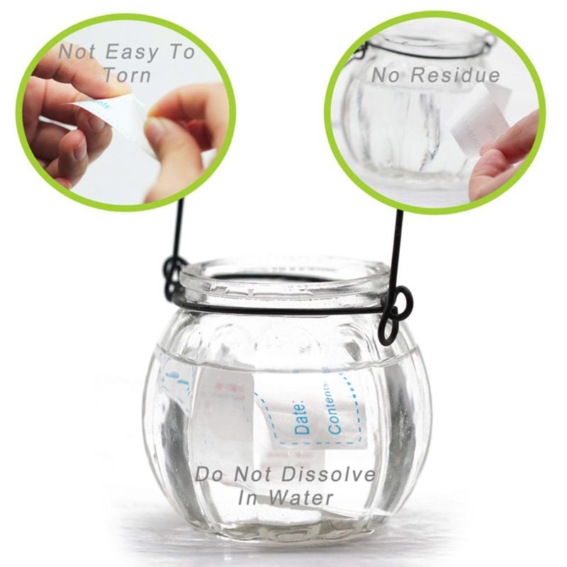 200pcs / roll kitchen stickers refrigerator freezer food storage date content labels for container bag jar packing bottle labels