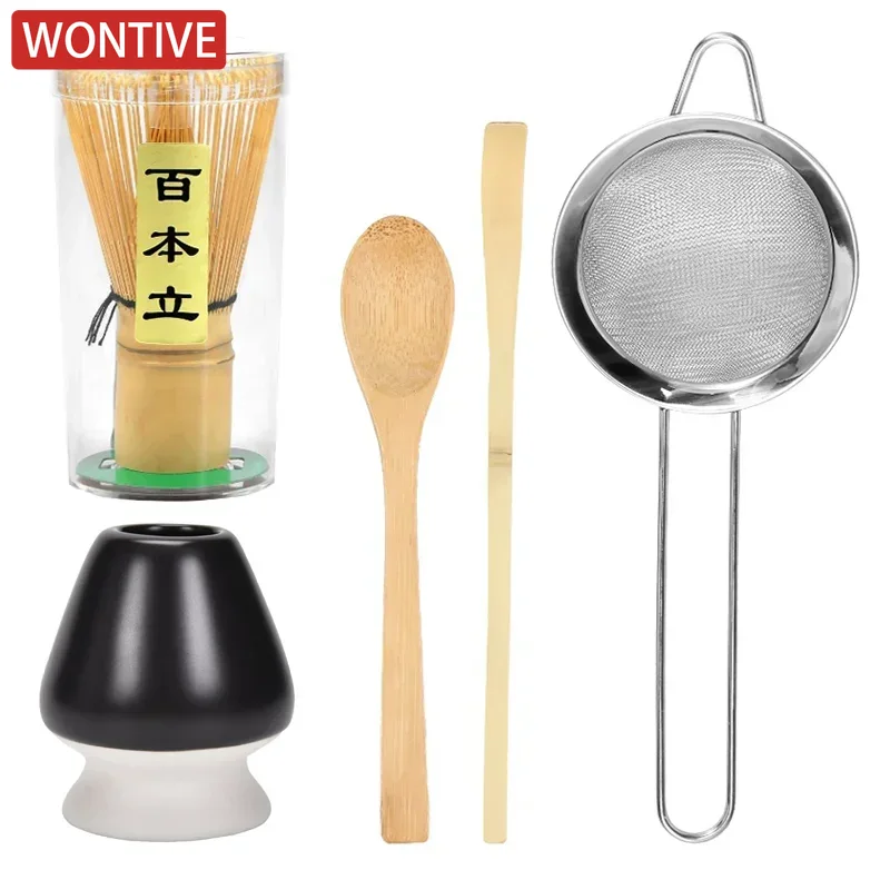 5 Stuks Matcha Garde Set Praktische Matcha Kit Met Garde Houder Matcha Garde Zeef Thee Scoop En Theelepel Japanse matchaTea