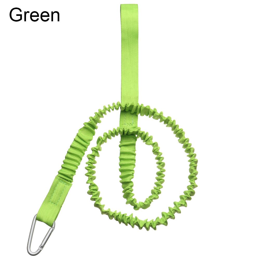 Laisse de canne à pêche élastique réglable, pour Kayak et canoë, corde de sécurité, mousqueton, accessoires pour bateaux à rames: green