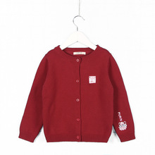 hombre y mujer camisa de bebé para niños otoño cárdigan lindo bordado de dibujos animados de color sólido suéter de punto grueso