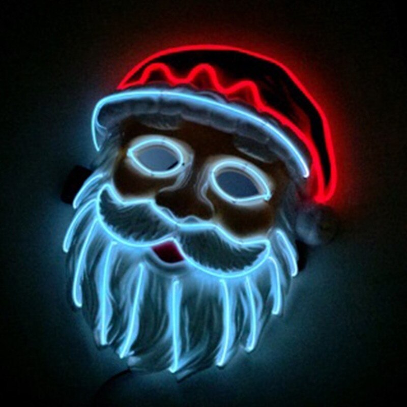 Santa Claus Led Mask Christmas Party Glowing Cold Light Role Playing Party Decoration