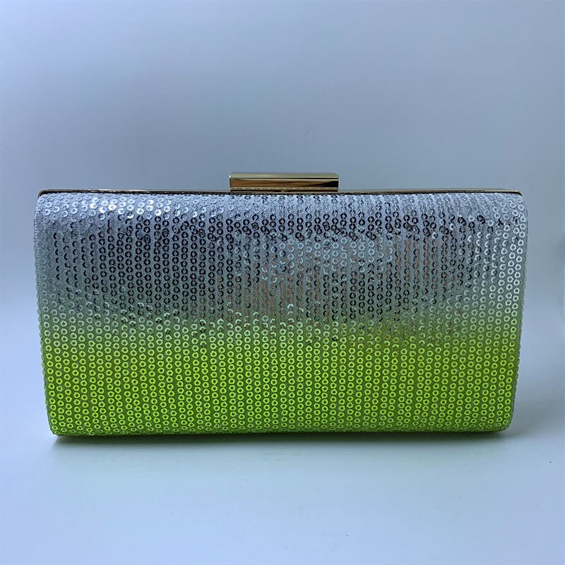 Nuphia Neue Frauen Handtasche Bote Taschen Schulter Tasche Dame Pailletten Kasten Kupplung Tasche Abend Taschen Grün Lila: Grün wie Foto