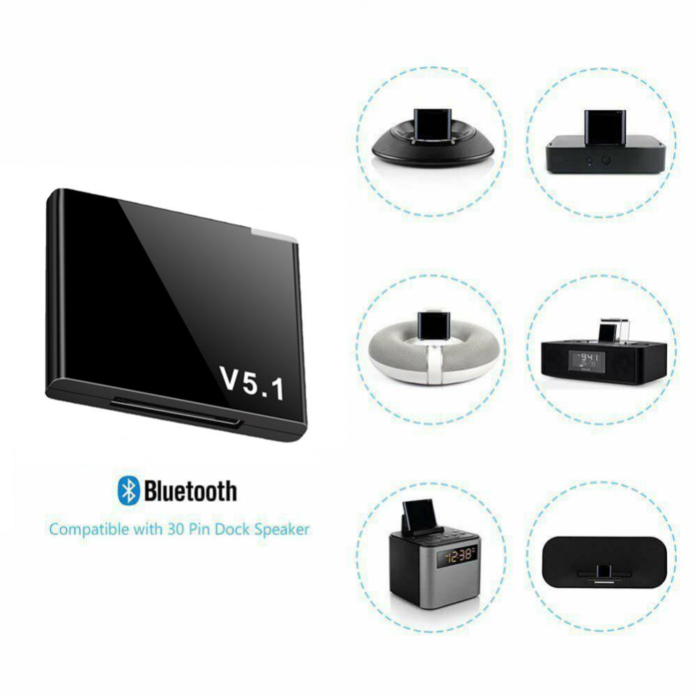 30- pinners trådløs bluetooth-kompatibel lydadapter med 5.1 mottakere for ipod for iphone 30 -pinners dokkingstasjon høyttaleradapter