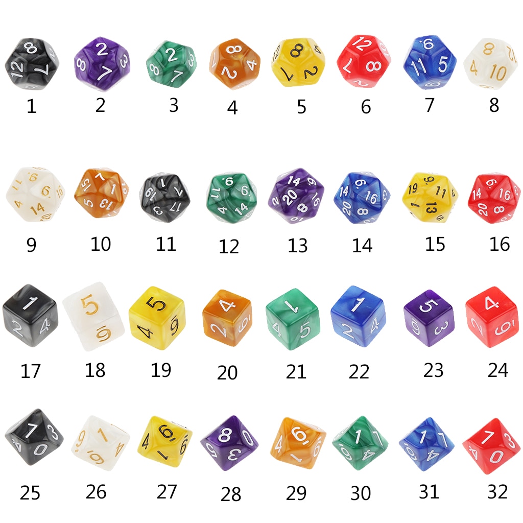 10 stk tolvsidet  d12 spilleterninger til d&d rpg festspil terninger rødt matematiklegetøj
