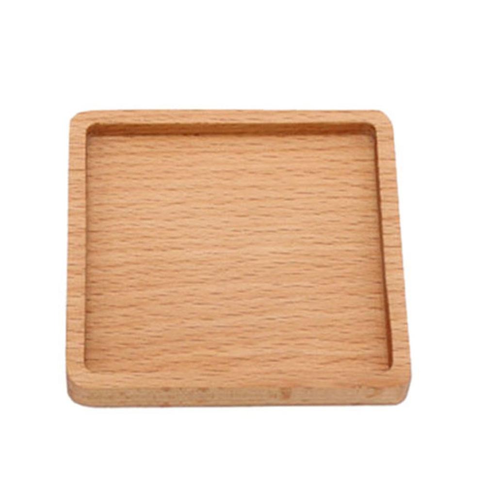 Round/Square Walnut Wood Coasters Placemats Decor Square Round Heat Resistant Drink Mat Home Table Tea Coffee Cup Pad: A2