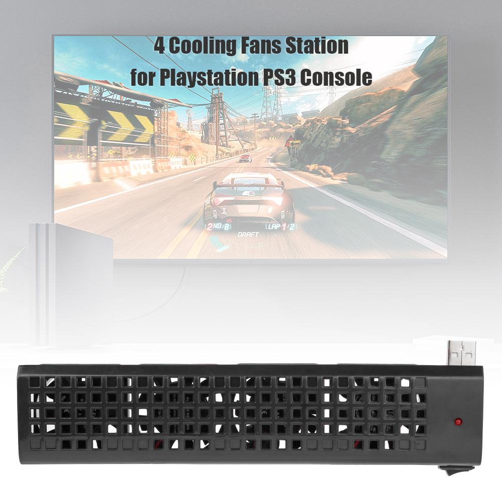 Dual USB Hub 4 Fans Cooling Station For Sony Playstation 3 PS3 (40G/80G) Game Console Host Heat Sink USB Cooling Fans