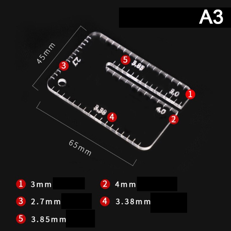 1pc With Scale Acrylic Plate DIY Hand Perforated Round Stitching Punch Tools For Helping Leather Hole Punch: A3