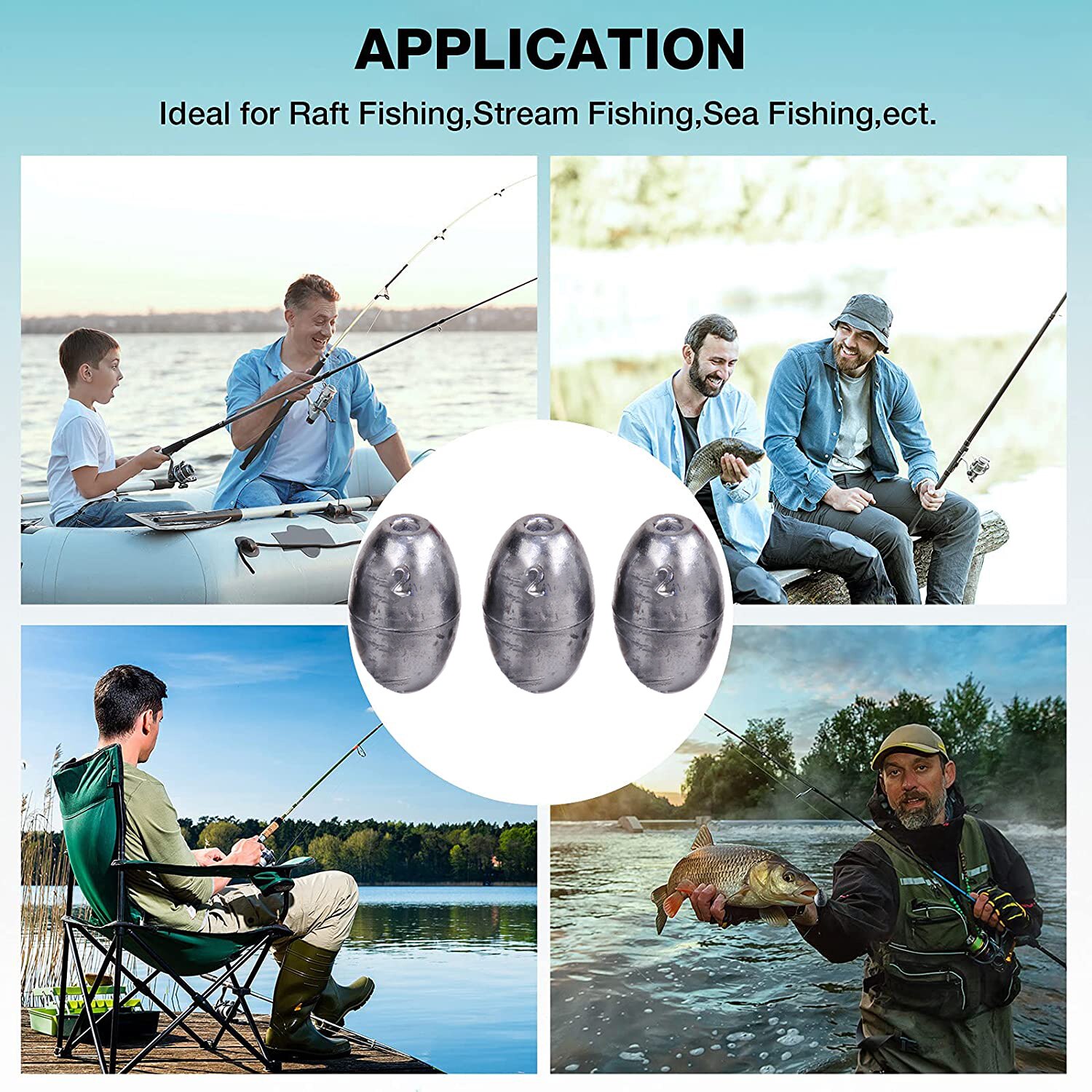 Plomos de pesca con forma de oliva, pesas de tiro dividido, accesorios de aparejos de pesca, 0,35g-20g