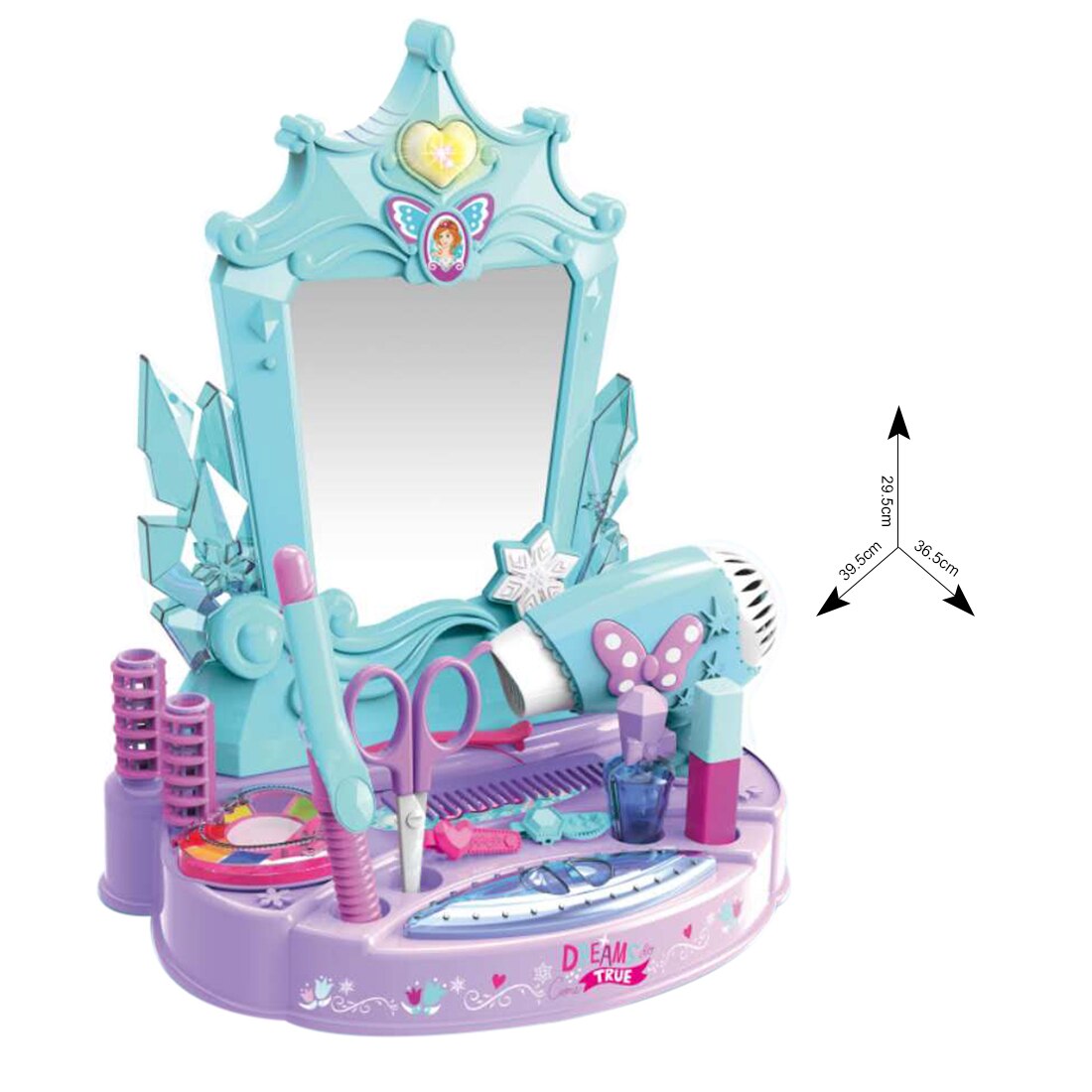 12pz Bambini Giochi Di Imitazione Trucco Parrucchiere Giocattolo con Luce E Suono per I Bambini Giocattoli Educativi Regalo Di Compleanno-rosa Blu