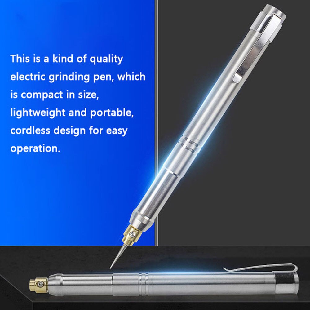 Compact Electric Grinding Pen Stone Nail Polishing Machine Metal Lettering Carving Engraving Device with Recharging Base
