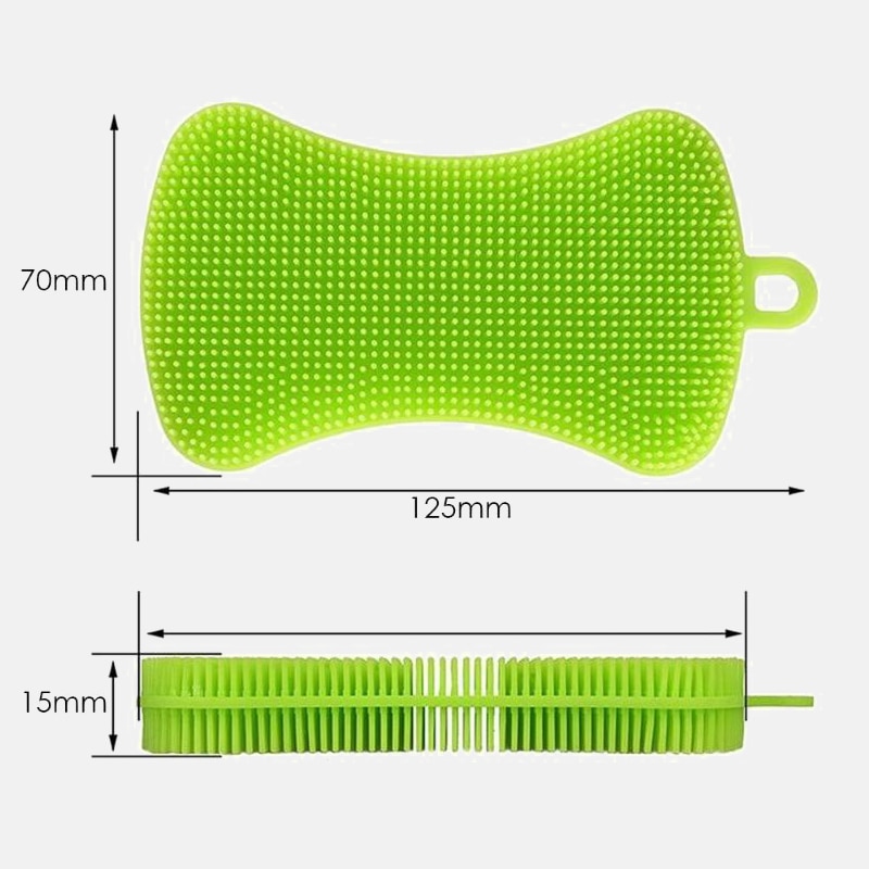 1/3/4pcs Kitchen Cleaning Brush Silicone Dishwashing Brush Fruit Vegetable Dish Washing Cleaning Brushes Pot Pan Sponge Scrubber