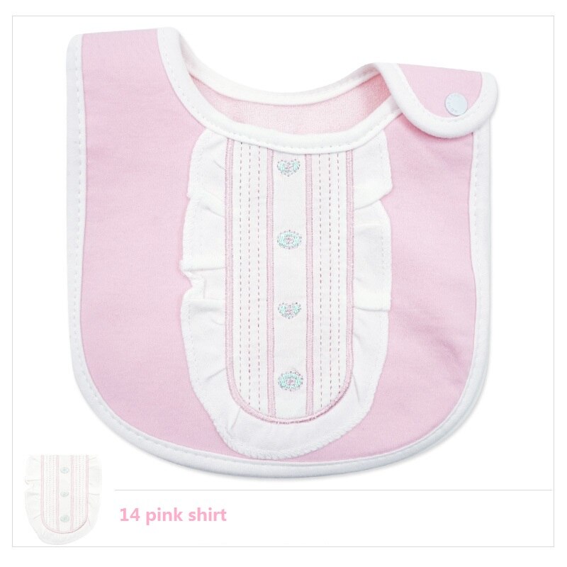 Baberos de tela impermeable Para bebé, Bandana 100% de algodón de , Babadores Para bebé, toalla de Saliva Para niño y niña, KF981: 14 pink shirt