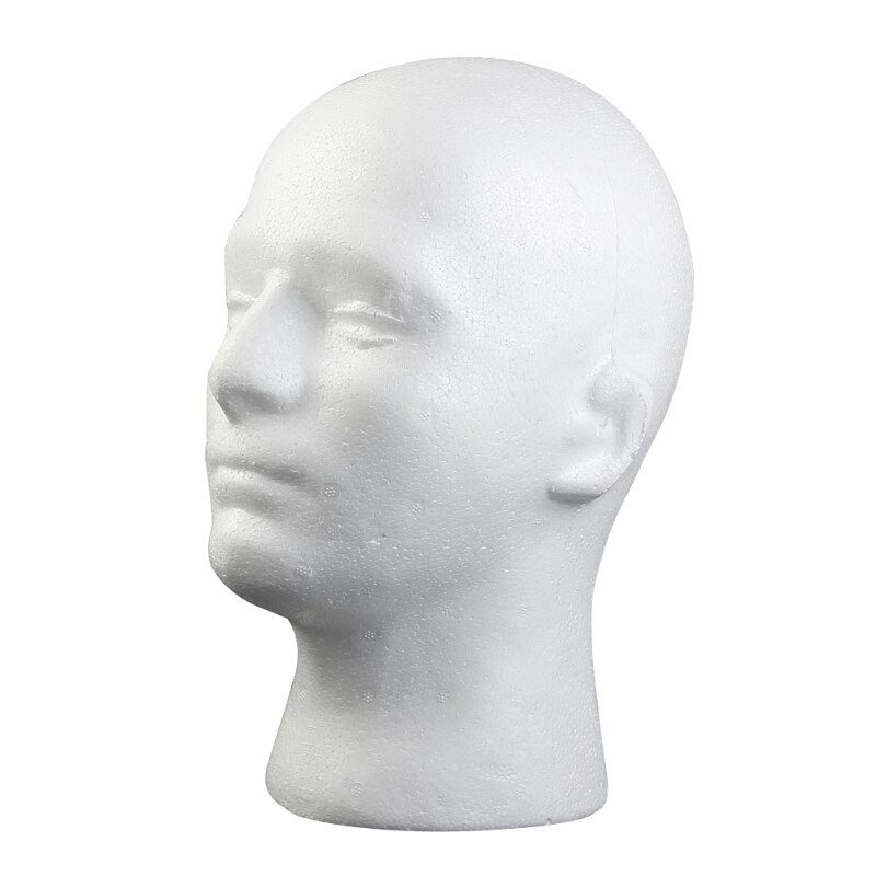 Mannelijke piepschuim mannequin mannequin schuimhoofd model bril hoed displaystandaard
