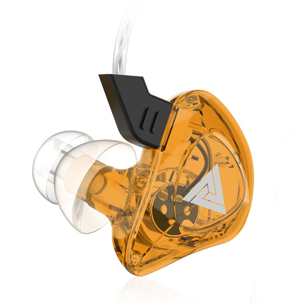 QKZ CK5 Wired Earphone Stereo Race Sports In-ear Heavy Bass Headset Transparent Mobile Phone Music Earphones with Microphone: AK5 Yellow
